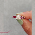Thumbnail 64 - Asscher Cut Channel Three Stone Classic Diamond Ring