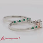 Load and play video in Gallery viewer, Asscher Cut Two Tone Celtic Bridal Ring Set
