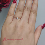 Load and play video in Gallery viewer, 3-prong-round-blue-topaz-tiny-band-ring-in-14k-yellow-gold-fd9389