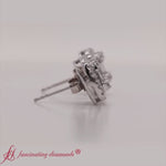 Load and play video in Gallery viewer, baguette and round emerald diamond studs earring in 14k white gold-FDEAR10838
