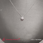 Load and play video in Gallery viewer, round-bezel-solitaire-diamond-half-carat-pendant-in-14k-white-gold-fdpd10538ro