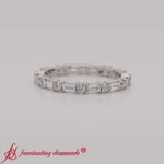 Load and play video in Gallery viewer, baguette-and-round-diamond-band-in-white-gold-fdewb318
