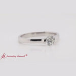 Load and play video in Gallery viewer, Half-Bezel-Round-Cut-Diamond-Engagement-Ring-In-White-Gold-FDENR7239ROR

