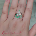 Load and play video in Gallery viewer, Tiara Pear Bezel Wedding Ring Set
