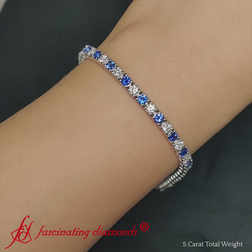 5-carat-womens-diamond-tennis-bracelet-with-sapphire-in-white-gold-fdbrc8635ro-5-00-ct