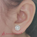 Thumbnail 15 - beautiful-1-carat-cluster-circle-2-tone-stud-earrings-in-14k-rose-gold-fdear10842