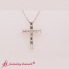 Load and play video in Gallery viewer, baguette-diamond-cross-pendant-rose-gold-FDPD10798-NL-RG-720 x 720 - FDPD10798-0.67CTW White BG