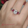 Load and play video in Gallery viewer, Lab Created Cushion Cut Vine Engagement Ring