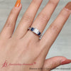 princess cut channel three stone lab diamond engagement ring with sapphire in 950 platinum-FDENS205-WG-fancy-1000-new