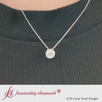 Load and play video in Gallery viewer, Round Bezel 0.75 Carat Solitaire Pendant