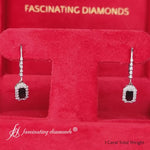 Load and play video in Gallery viewer, 1-carat-emerald-cut-black-diamond-drop-halo-diamond-earrings-in-14k-white-gold-fdear11235em