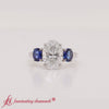 Load and play video in Gallery viewer, Three Stone Oval Basket Lab Grown Ring