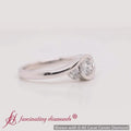 Thumbnail 3 - swirl bypass 3 stone lab diamond engagement ring in 14k white gold-FD8896ROR