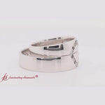 Load and play video in Gallery viewer, matching-his-and-her-wedding-bands-for-couples-with-black-diamond-in-white-gold-FD1144B