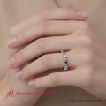 Thumbnail 1 - 0-25-carat-lab-diamond-bezel-bead-wedding-band-with-ruby-in-14k-white-gold-fdewb10328