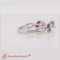 Thumbnail 48 - delicate-flower-round-diamond-ring-with-ruby-in-white-gold-FDENR2598