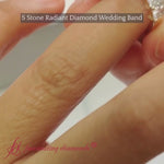 Load and play video in Gallery viewer, Radiant Wedding Band 5 Stone