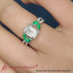 Load and play video in Gallery viewer, Twisted Split Emerald Diamond Ring
