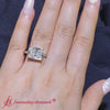 Load and play video in Gallery viewer, East West Cushion 2 Tone Engagement Ring