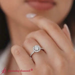 Load and play video in Gallery viewer, Halo Petite Engagement Ring

