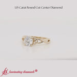 Load and play video in Gallery viewer, Round Cut Irish Split Solitaire Ring
