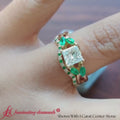 Thumbnail 30 - princess-cut-twisted-diamond-bridal-set-with-green-emerald-in-14K-white-gold-FD8300FANCY-720