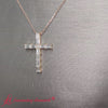 Load and play video in Gallery viewer, baguette-diamond-cross-pendant-rose-gold-FDPD10798-NL-RG-720 x 720 - FDPD10798-0.67CTW