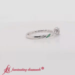 Load and play video in Gallery viewer, round-cut-green-emerald-twisted-vine-engagement-ring-in-yellow-gold-FD9127
