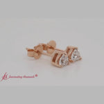 Load and play video in Gallery viewer, heart-shaped-3-prong-basket-stud-earring-in-rose-gold-FDEAR-10411HT
