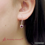 Load and play video in Gallery viewer, 1-carat-ruby-heart-shape-lever-back-diamond-earring-in-rose-gold-fdear11235-1-ct-video
