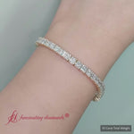 Load and play video in Gallery viewer, 10 Ct Princess Cut Diamond Tennis Bracelet