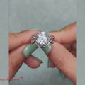 Thumbnail 3 - 1.35+Ct+love+knot+solitaire+moissanite+engagement+ring+in+14k+white+gold-FDENR9535ROR+Website