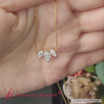 Load and play video in Gallery viewer, 3-stone-marquise-diamond-necklace-chain-in-yellow-gold-fdpd11096-fancyvideo
