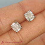 Load and play video in Gallery viewer, 2-ct-cushion-diamond-basket-stud-earring-2-carat-in-white-gold-FD-EAR10411CU
