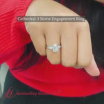 Load and play video in Gallery viewer, pear-diamond-cathedral-emerald-cut-engagement-ring-in-white-gold-fdenr9210emr