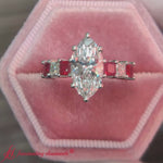 Load and play video in Gallery viewer, 7 Stone Classic Marquise Cut Engagement Ring
