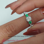 Load and play video in Gallery viewer, Petite Micropave Three Stone Round Diamond Ring
