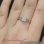 Load and play video in Gallery viewer, Princess Cut Vintage Irish Celtic Engagement Ring