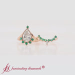 Load and play video in Gallery viewer, Tiara Pear Bezel Wedding Ring Set
