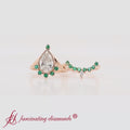 Thumbnail 17 - Lab Grown Pear Bezel Wedding Ring