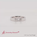 Thumbnail 19 - Single Emerald Mens Lab Diamond Wedding Band In 14k White Gold-FD11266B-2000