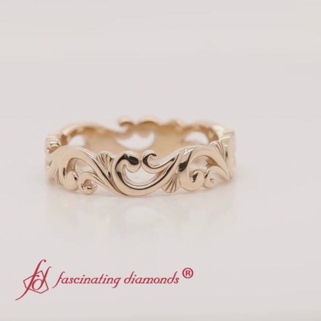 FiligreeSimpleWeddingBandIn14kYellowGold-FD8760