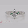 Load and play video in Gallery viewer, marquise-cut-emerald-twisted-vine-engagement-ring-in-white-gold-FD9127