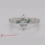 Load and play video in Gallery viewer, marquise-cut-emerald-twisted-vine-engagement-ring-in-white-gold-FD9127
