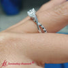 Load and play video in Gallery viewer, infinity-daisy-floral-cushion-cut-black-diamond-engagement-ring-in-white-gold-FD9986CU
