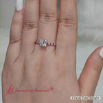 Load and play video in Gallery viewer, French Pave Princess Diamond Cathedral Engagement Ring
