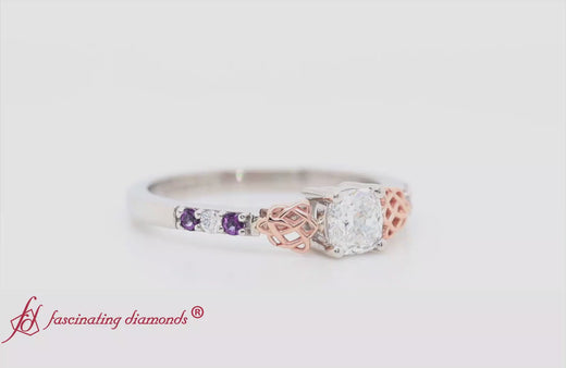 Celtic+Cushion+Diamond+Engagement+Ring+With+Purple+Topaz+In+Platinum-FDENS2255R