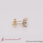 Load and play video in Gallery viewer, round-cut-diamond-stud-earring-1-carat-in-yellow-gold-fdear10411ro-video
