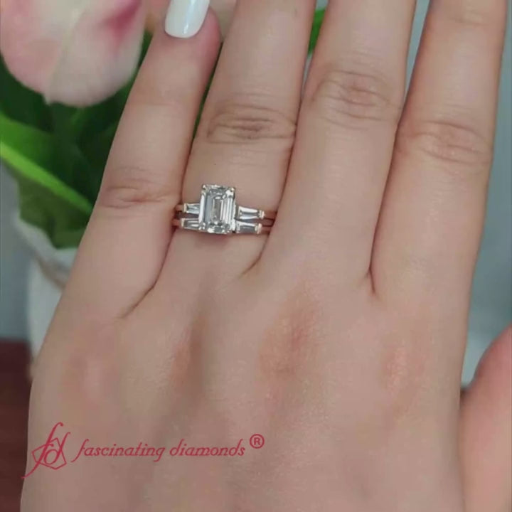 emerald-cut-bar-set-diamond-ring-with-matching-3-baguette-wedding-band-in-yellow-gold-FDENS100EM
