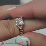 Load and play video in Gallery viewer, Princess Cut Infinity Daisy Floral Engagement Ring
